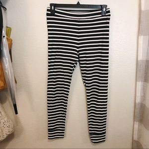 Victoria Secret Black White Striped Leggings